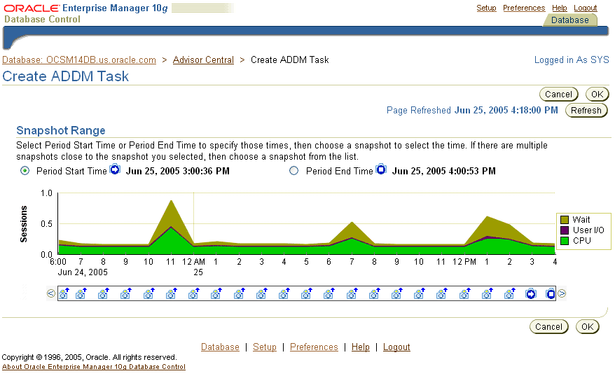 This is a screen shot of the ADDM monitoring page.