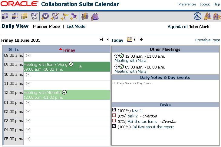 The Web Conferencing console.