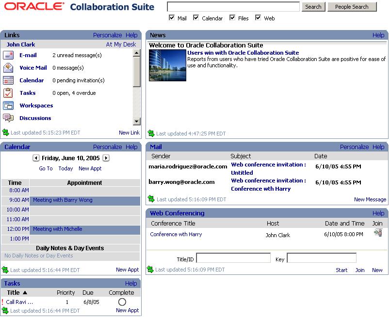 The web conferencing application window.