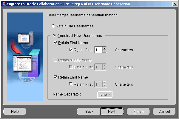 user names for new accounts