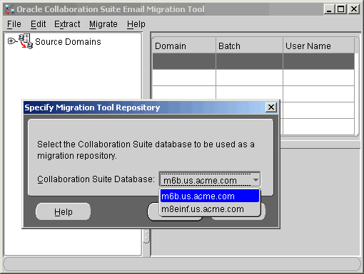 selecting the database