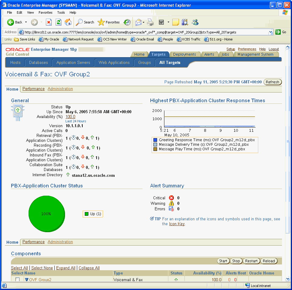 Screenshot of the Voicemail Fax Home page