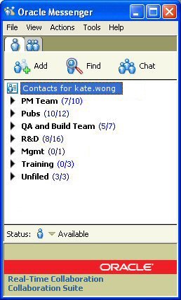 Oracle Messenger console