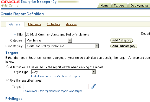 Create Report Definition wizard