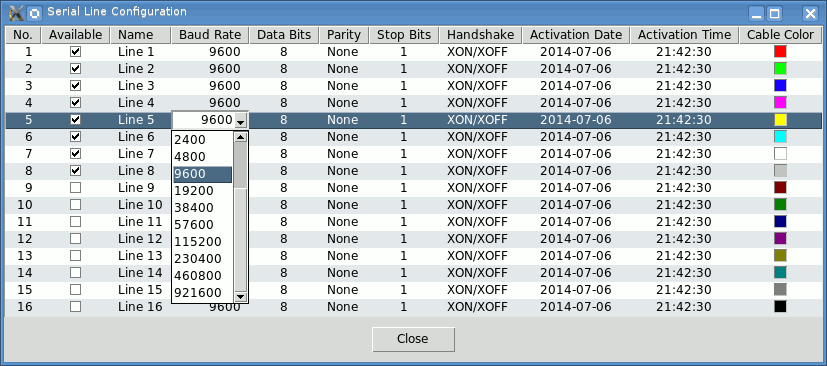 Serial Line Configuration